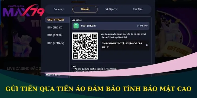 Gửi tiền qua tiền ảo đảm bảo tính bảo mật cao